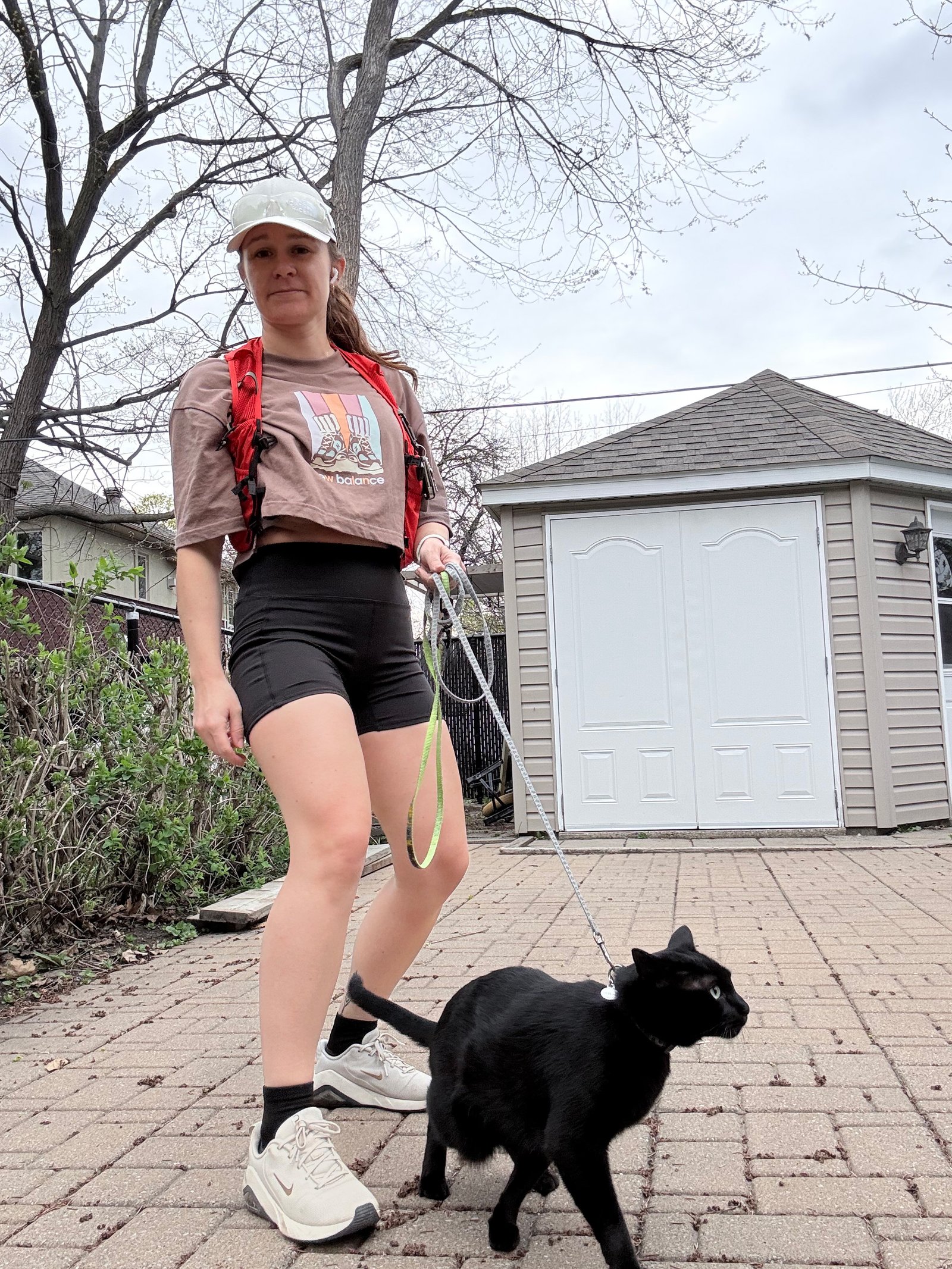 Women with her cat outside
